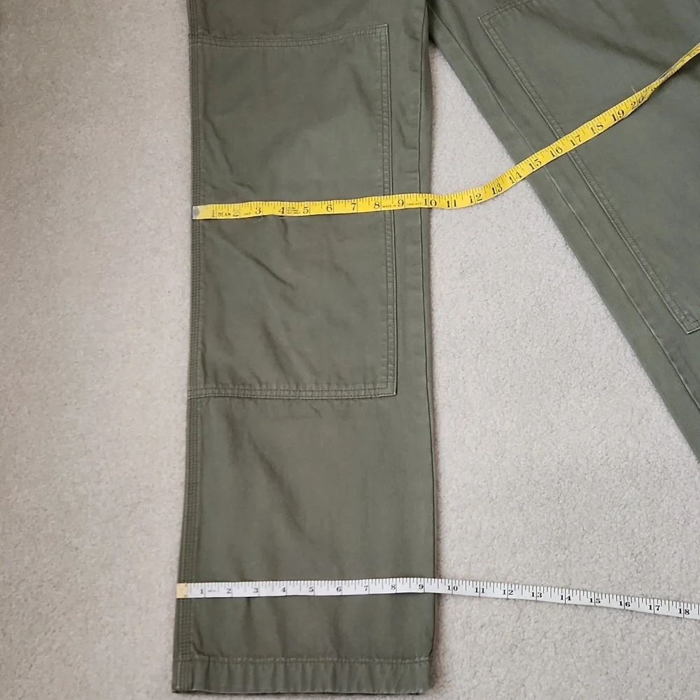 TORY BURCH Carpenter Pants Olive Green Wide Barrel Leg Pants Size 28